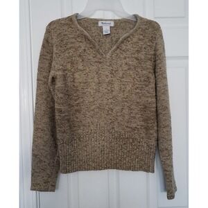 Weatbound Womans  Pullover V neck Sweater Size Small Brown